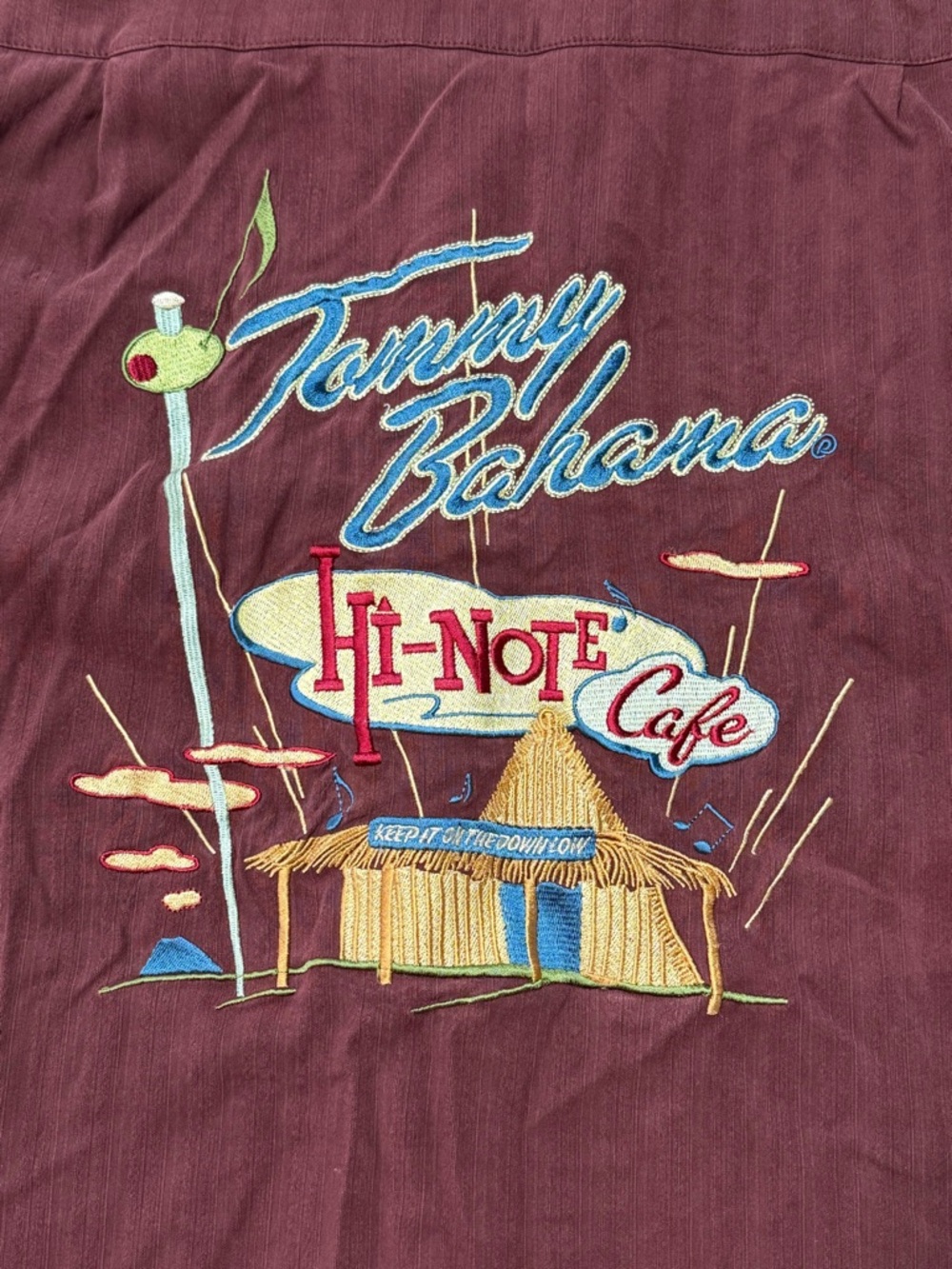 Tommy Bahama Men's Hi-Note Cafe Silk Button-Down Shirt in Wine Size XL - Picture 4 of 7